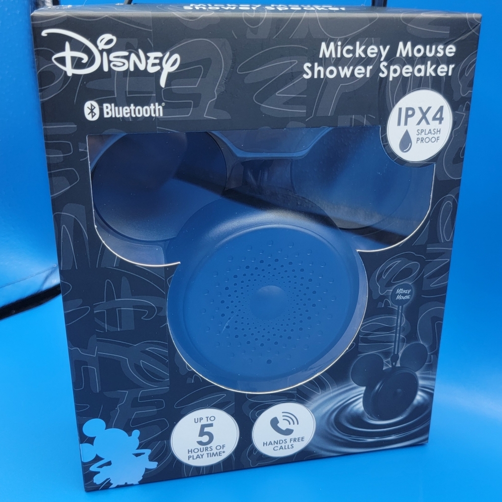 Disney's Mickey Mouse Shaped Shower Speaker IPX4 Splashproof with Suction New
